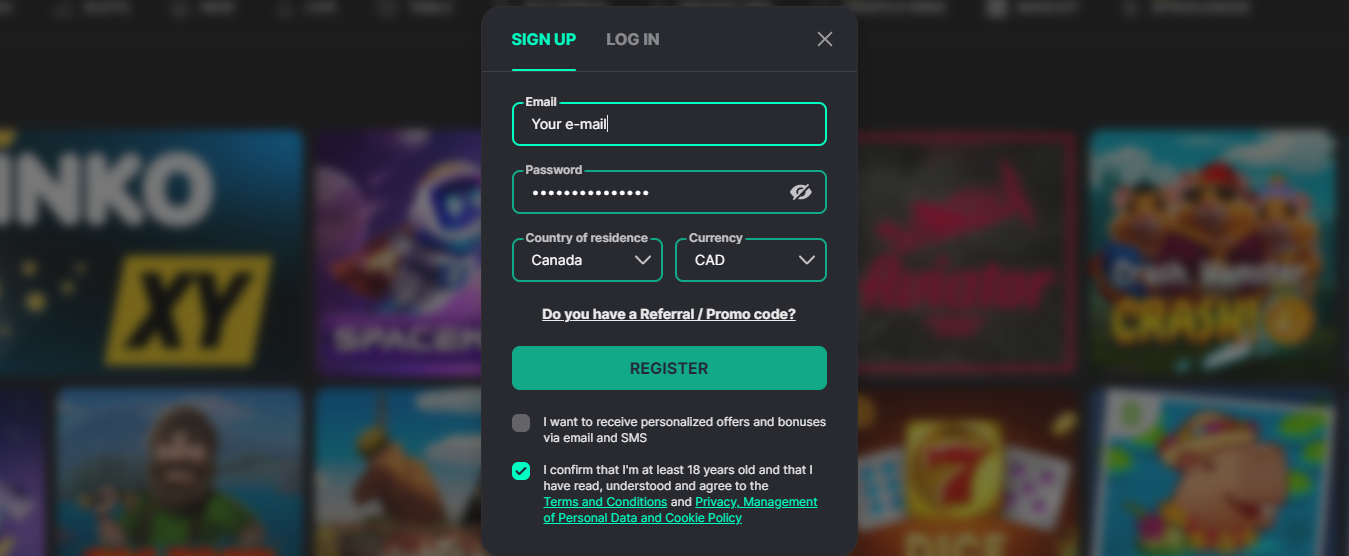 Registration in Online Casino Betsofa Casino Betsofa Registration Process