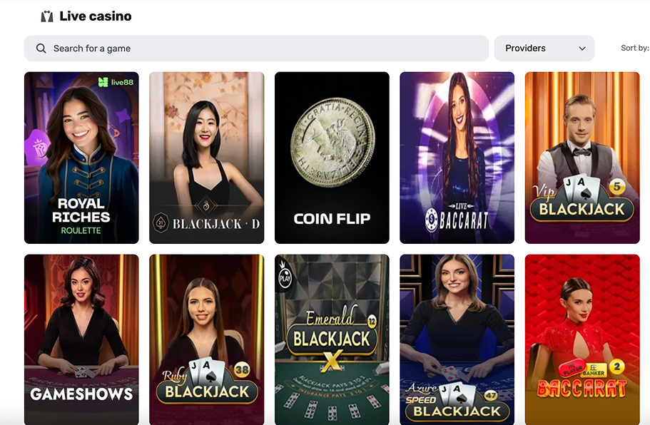 Live Games BulletzCasino