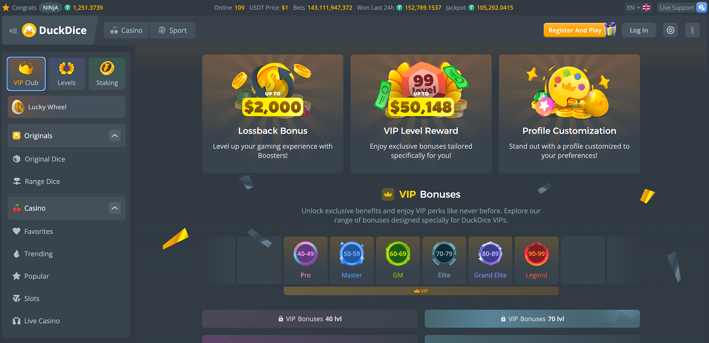 DuckDiceCasino Bonus