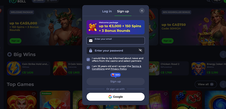 Roll Friday Casino Regisytration and Login