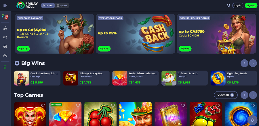 FridayrollCasino Website