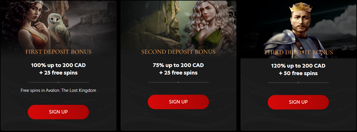 Get 295% up to 600 CAD + 100 FS for registration! Kingdom online casino welcome bonus