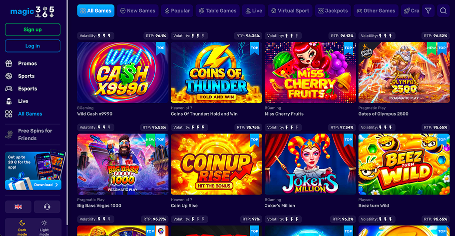 Top Slots at Casino Online Magic365