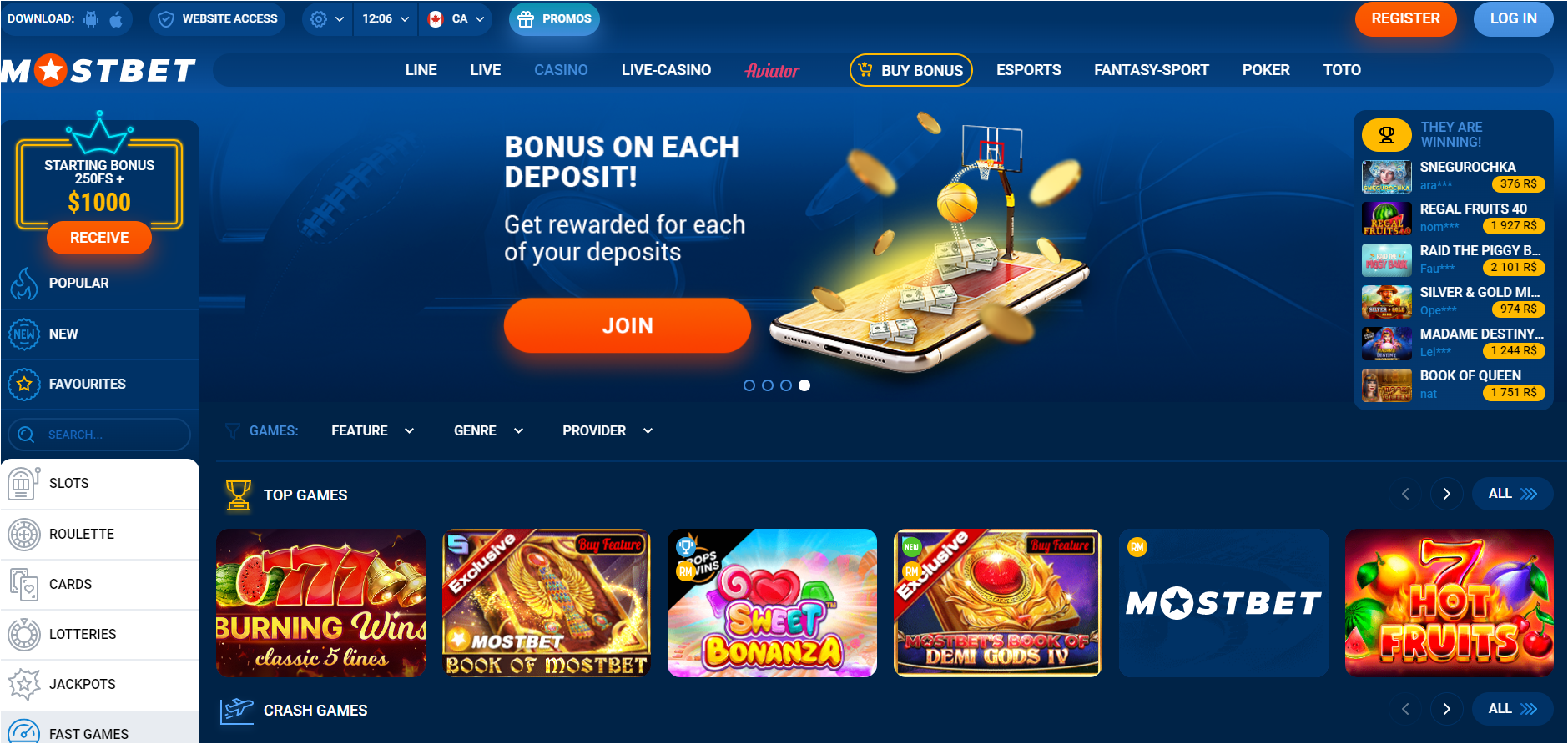 Review Casino Most Bet for Canadans MostBet casino online review Canada