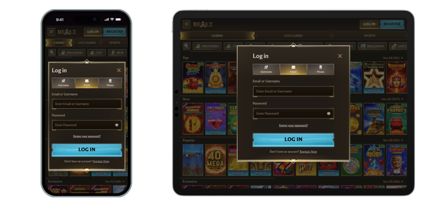 Reals-Casino Mobile App