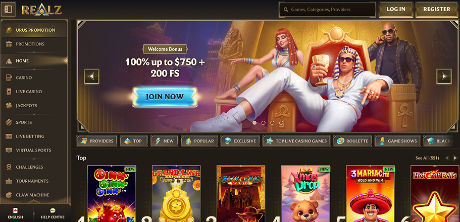 RealzCasino Website