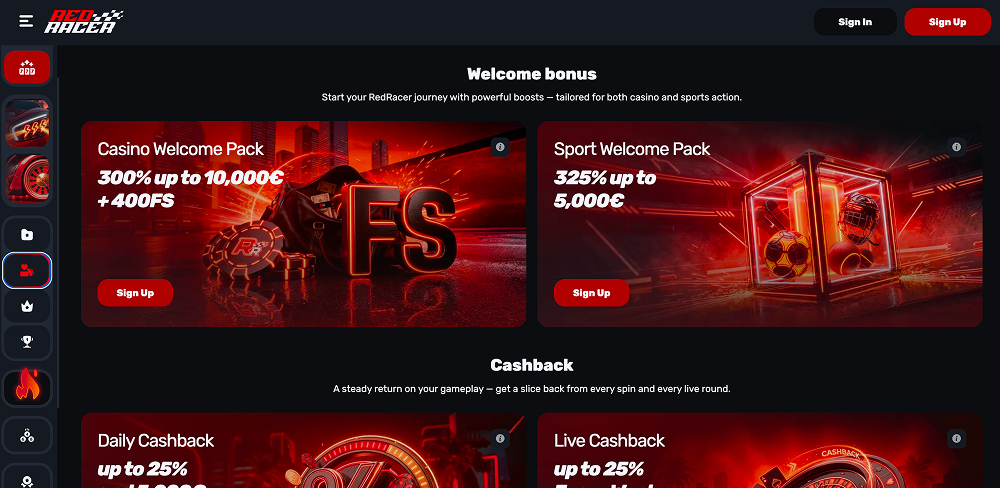 Casino Red.Racer Bonuses