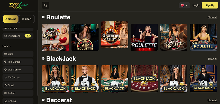 RX Casino Live Games RX Online Live Casino