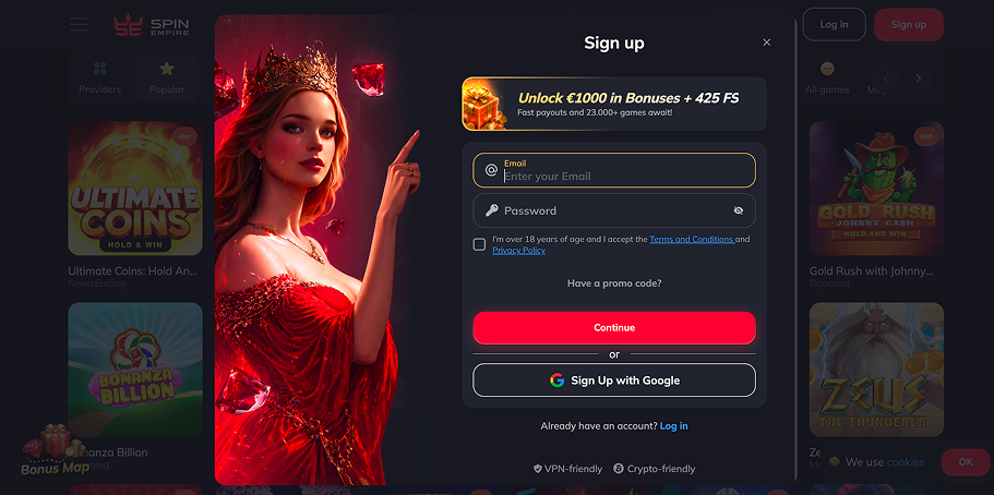 Spin Empire Casino Online Login an Registration