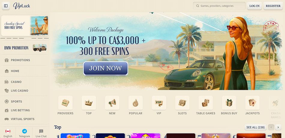 VipLuckCasino Website