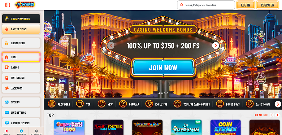 Website Wyns Online Casino